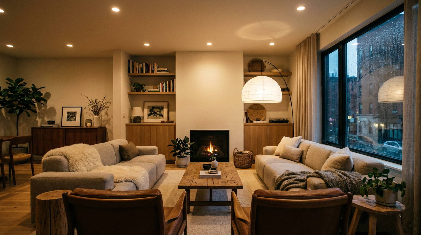 Beautifully lit living room